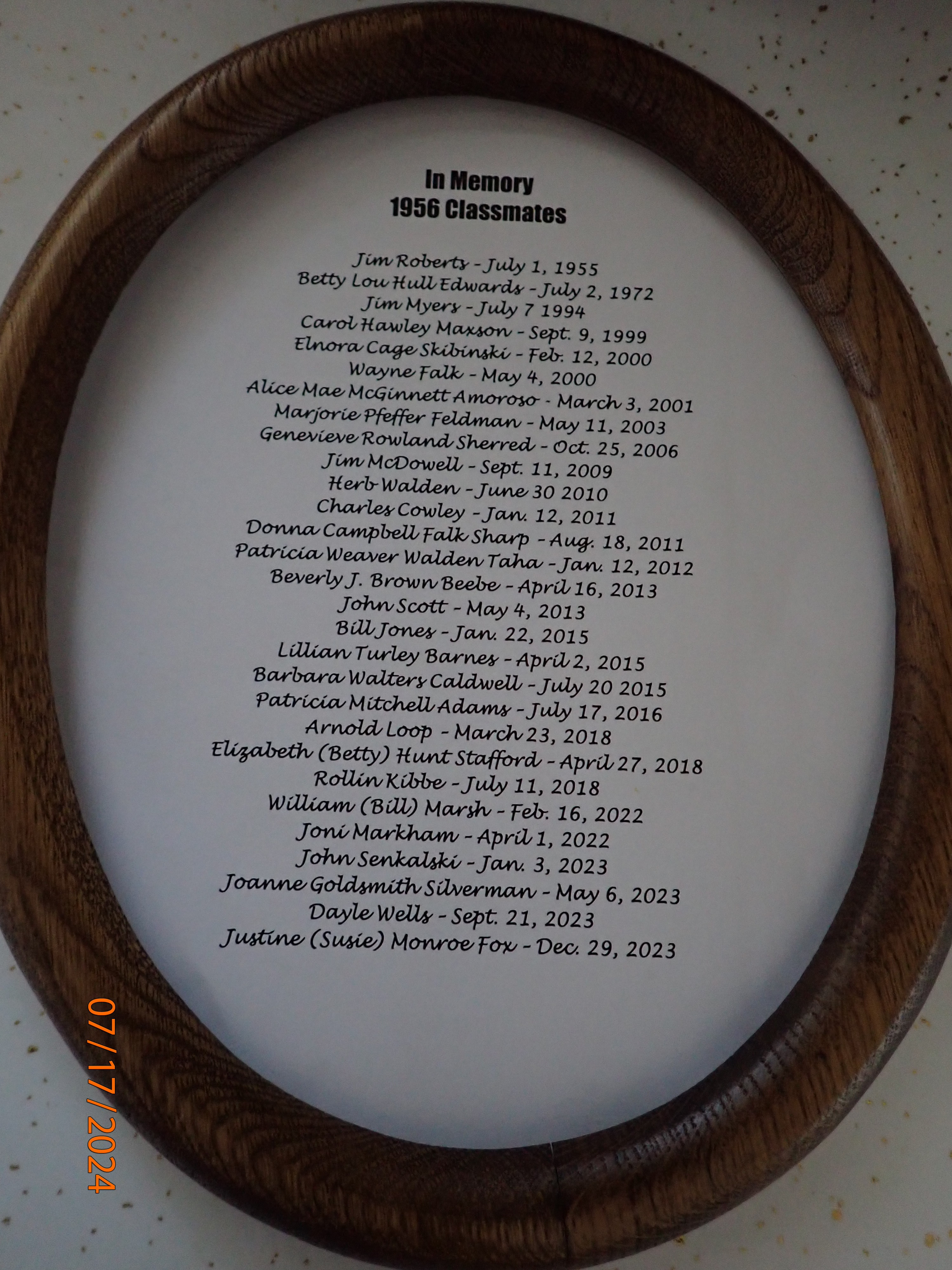 Class of 1956 - 68th Reunion